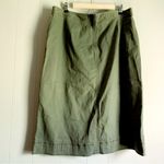 Laura Scott  Army Green Chino MIDI Skirt 16 Photo 1