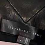 Theyskens’ Theory Black Lambskin Leather Silk Lined Cropped Moto Jacket P/0/00 Photo 4