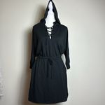 Bordeaux NWT Anthropologie Hooded 3/4 Sleeve Mini Dress Photo 3