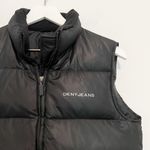 DKNY Vintage Quilted Down Feather Puffer Vest Black Winter Casual Size Medium Photo 1