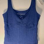 Aeropostale  Navy Ribbed Tank Top bow detail Small #724 Photo 0