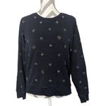 J.Crew Jeweled Embellished Navy Blue Pullover Sweatshirt Sweater Size Large Photo 1
