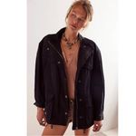 Free People  Arya Cargo Utility Jacket in Black Oversized Size XL Grunge 90s Photo 2