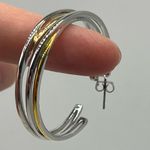 NEW REAL SIMPLE RS silver and gold fashion hoop earrings Photo 7