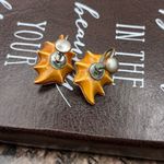 Vintage Holly Berry Earrings Screwback Retro Christmas Holiday Red Brown Photo 3