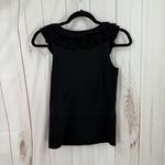 White House | Black Market  Women’s XS Black Ruffle Sleeveless Top Tank Photo 3