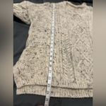 Vintage Irish Wool Sz: L Pullover Cable Knit Oatmeal Chucky Winter Sweater. Size L Photo 3