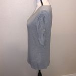 Vince Camuto grey ruched sleeves keyhole top Photo 2