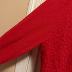 kim rogers  large Vibrant Red Cardigan Sweater textured front thin lightweight Photo 2