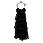 Lulus Alluring Sensation Black Tulle Embroidered Tiered Maxi Dress Size XL Photo 2