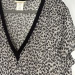 Michael Kors  Sheer Swimsuit Cover Up Black White Jaguar Print Size‎ Large Photo 2
