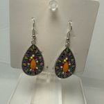 Colorful Teardrop Earrings pierced new Orange Photo 1