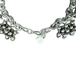 None Silver Tone Beaded Look Chain Collar Statement Necklace Hook Eye Closure Photo 2