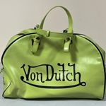 Von Dutch Apple Green Leather Bowling Bag Purse Handbag Pocketbook Satchel 💚✨ Photo 0
