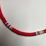 CMQ The Woo's Surfer Choker‎ Lightweight Soft Polymer Clay Necklace Red Beach Photo 2