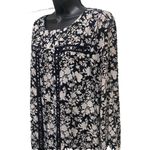 Trixxi Black/White/Pink Floral Chiffon Crochet Dress Long Sleeve Size M Lined Photo 1