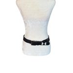 Under Armour black stretchy adjustable belt with silver buckle white logo Photo 1