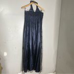 Betsy and Adam Vintage 90s Y2K Betsy Adam Prom Dress Gown Goth Fairy Beaded‎ Split Mesh Blue 8 Photo 4