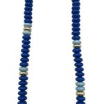 J.Crew Factory Blue & Gold Chunky Beaded Necklace Photo 1