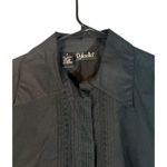 Rafaella Black Long Sleeve Collared Ruffle Front Button Down Blouse Women Sz 8 Photo 4