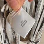 Calypso St. Barth  Grey White Linen Button Down Shirt Womens L Classic Beachy Top Photo 4