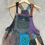 Handmade Patchwork Overall Maxi Baggy Jumpsuit Cotton Boho Hippie Multicolor L Brown Size L Photo 2