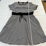 Torrid  Black‎ White Stripes Smocked Tie Waist Pockets Jersey T Shirt Dress 1X Photo 11