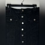 ZARA TRAFALUC BLACK DENIM MINI SKIRT WITH BUTTONS SIZE M 100% COTTON Photo 2