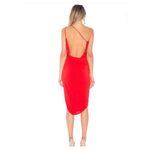 Katie May Bananas Midi Dress Size Small Cherry Red Asymmetric One Shoulder Photo 13