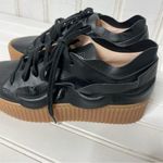 Pinko Francese Platform Sneaker Black Leather Women's Sz 37 635 Photo 1