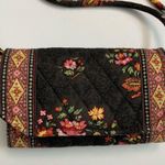 Vera Bradley Vintage Wallet Purse Crossbody Credit Card ID Pen Chocolate Floral Photo 1