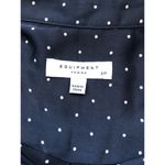 Equipment NWOT  Long Sleeve Ruffle Silk Polka Dot Shirt in Navy Photo 4
