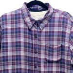 LL Bean Womens Shacket‎ Large Fur Lined Warm Soft Comfy Purple Relaxed Grunge Photo 2