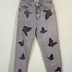 Adika Women's Light Wash Butterfly Print Ankle Mom Jeans Size M NWT Photo 2