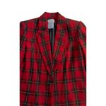 White Stag Christmas Red Plaid wool Blazer Size 6 Photo 7