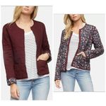 Anthropologie Reversible Bomber Quilted Burgundy Floral Women's Jacket NWT Pink Photo 1