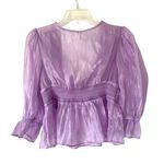 Free People Faye Sheer Rosette Blouse NWOTS Lavender Purple size small Photo 6
