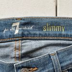 7 For All Mankind  Light Wash Skinny Straight Leg Jean Size 33 Photo 2