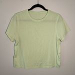 Lululemon Large Mint Green Cropped Short Sleeve Shirt Athleisure Women's size 10 Photo 1