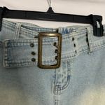 Zana Di Vintage Y2K  Faded Denim Mini Skirt with Belt Y2K Blue Photo 1