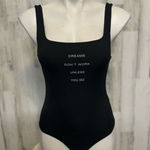 Forever 21  Black Motivational Graphic Bodysuit “Dreams Don’t Work Unless You Do” Photo 0