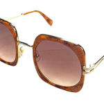 Marc Jacobs  $255 Womens Sunglasses Brown Marble Metal Square Frame Retro Photo 0