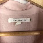 Avec Les Filles Light Pink Ruffle Front Long Sleeve Button Down L Photo 3