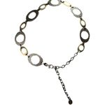 H.I.P. Vintage Silver Pewter Gold Tone Metal Chain Belt One Size Photo 9