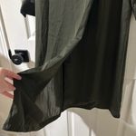 Boohoo NWT Olive Green  Silky Wrap Midi Shirt Dress Photo 4
