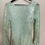 Rare London  Glazed Open Back Mini Dress in Mint Green Size US 4 Photo 4