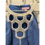 Lilly Pulitzer  Molly Blue White Cutout Hexagon Neckline Lined Mini Dress Small 2 Photo 2