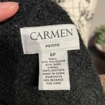 Carmen Marc Valvo Wool Tweed Textured Zip Winter Work Crop Jacket Photo 4