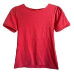 J. Crew Womens Top Sz S Coral Textured Puff Sleeve Knit Short Sleeve‎ AJ700 Photo 1