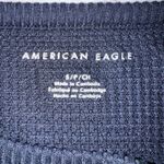 American Eagle  Outfitters Navy Blue Waffle Knit Long Sleeve Top Women's S Photo 3